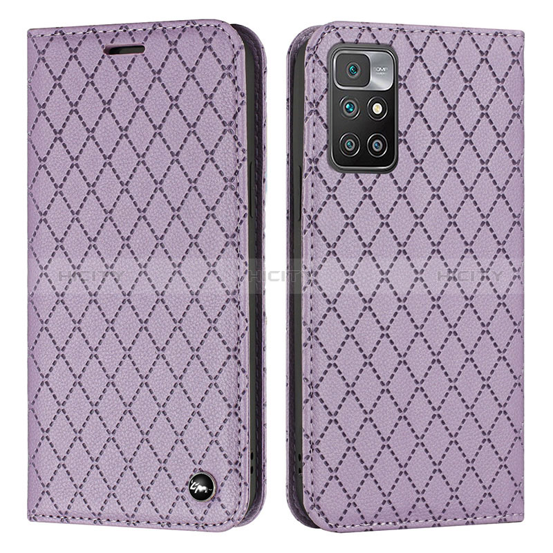 Funda de Cuero Cartera con Soporte Carcasa H05X para Xiaomi Redmi 10 (2022) Morado