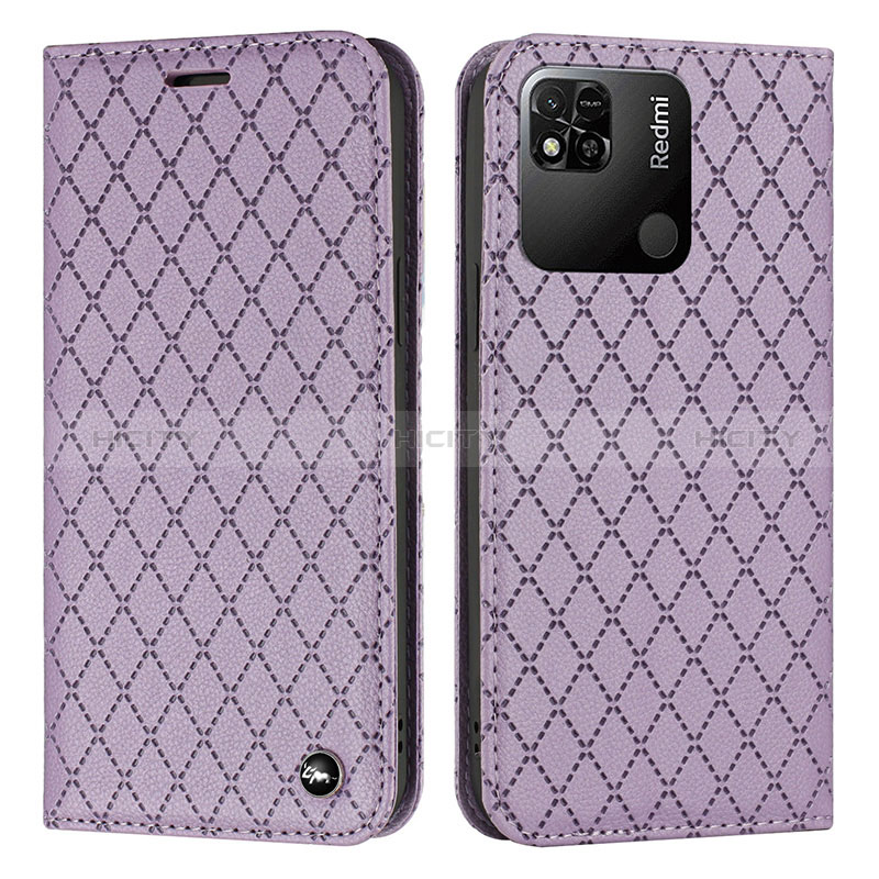 Funda de Cuero Cartera con Soporte Carcasa H05X para Xiaomi Redmi 9C Morado