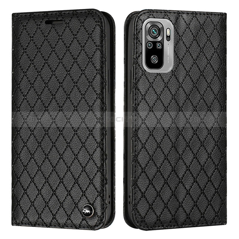 Funda de Cuero Cartera con Soporte Carcasa H05X para Xiaomi Redmi Note 10 4G Negro