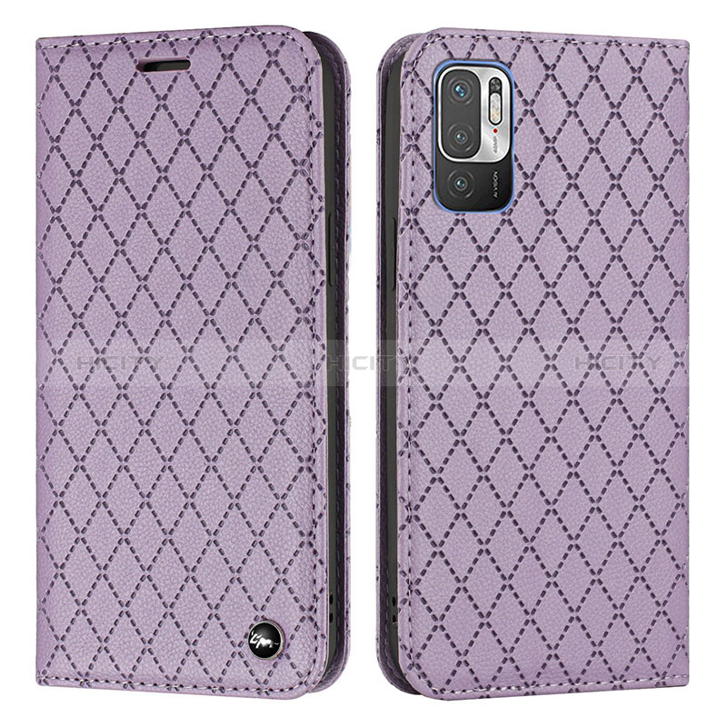 Funda de Cuero Cartera con Soporte Carcasa H05X para Xiaomi Redmi Note 10 5G Morado