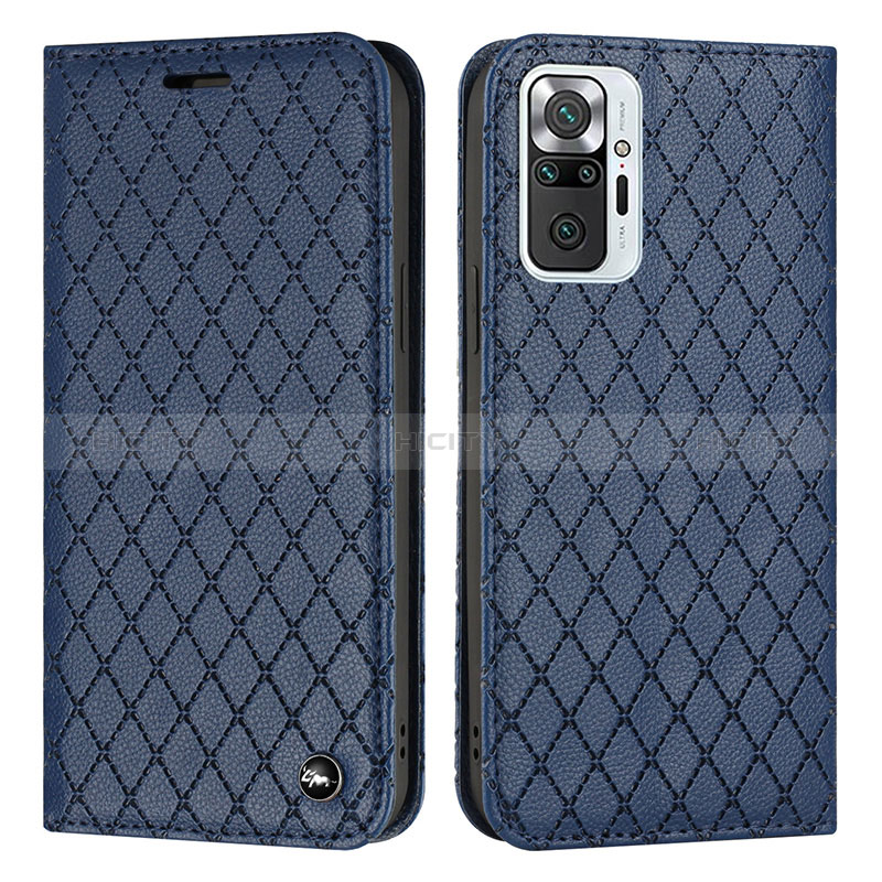 Funda de Cuero Cartera con Soporte Carcasa H05X para Xiaomi Redmi Note 10 Pro 4G Azul