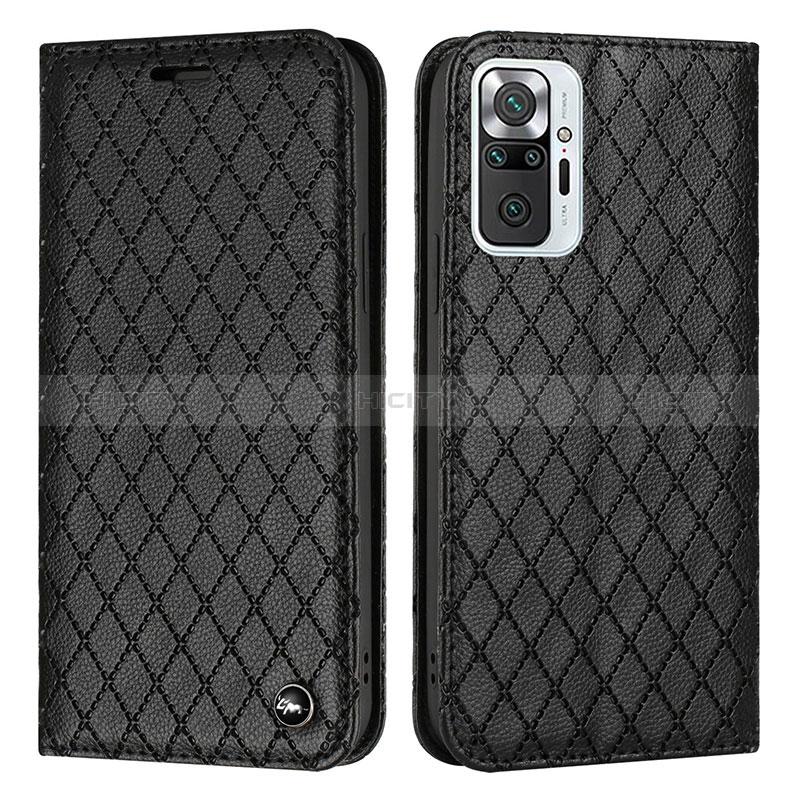 Funda de Cuero Cartera con Soporte Carcasa H05X para Xiaomi Redmi Note 10 Pro Max Negro