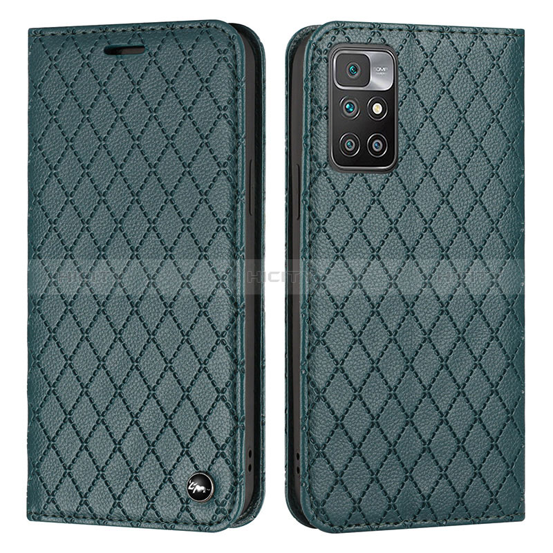 Funda de Cuero Cartera con Soporte Carcasa H05X para Xiaomi Redmi Note 11 4G (2021) Verde