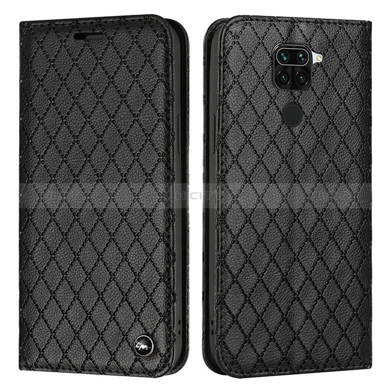 Funda de Cuero Cartera con Soporte Carcasa H05X para Xiaomi Redmi Note 9 Negro