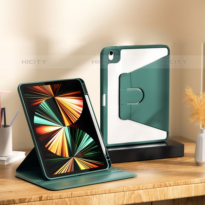 Funda de Cuero Cartera con Soporte Carcasa H06 para Apple iPad Air 4 10.9 (2020) Verde