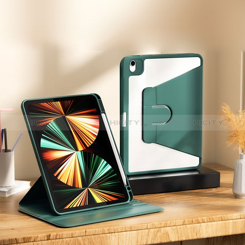 Funda de Cuero Cartera con Soporte Carcasa H06 para Apple iPad Air 5 10.9 (2022) Verde