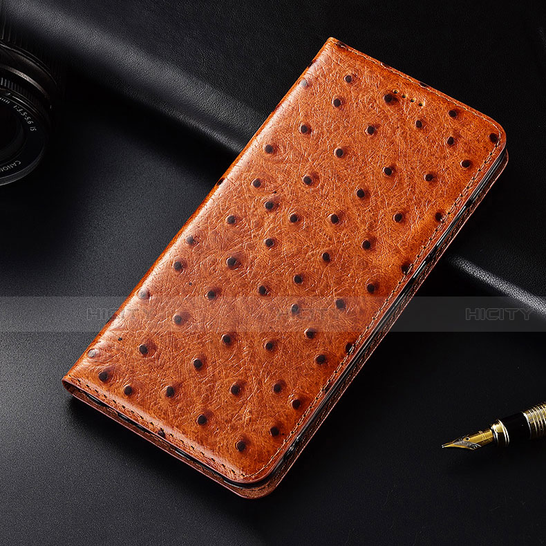 Funda de Cuero Cartera con Soporte Carcasa H06 para Apple iPhone 13 Naranja