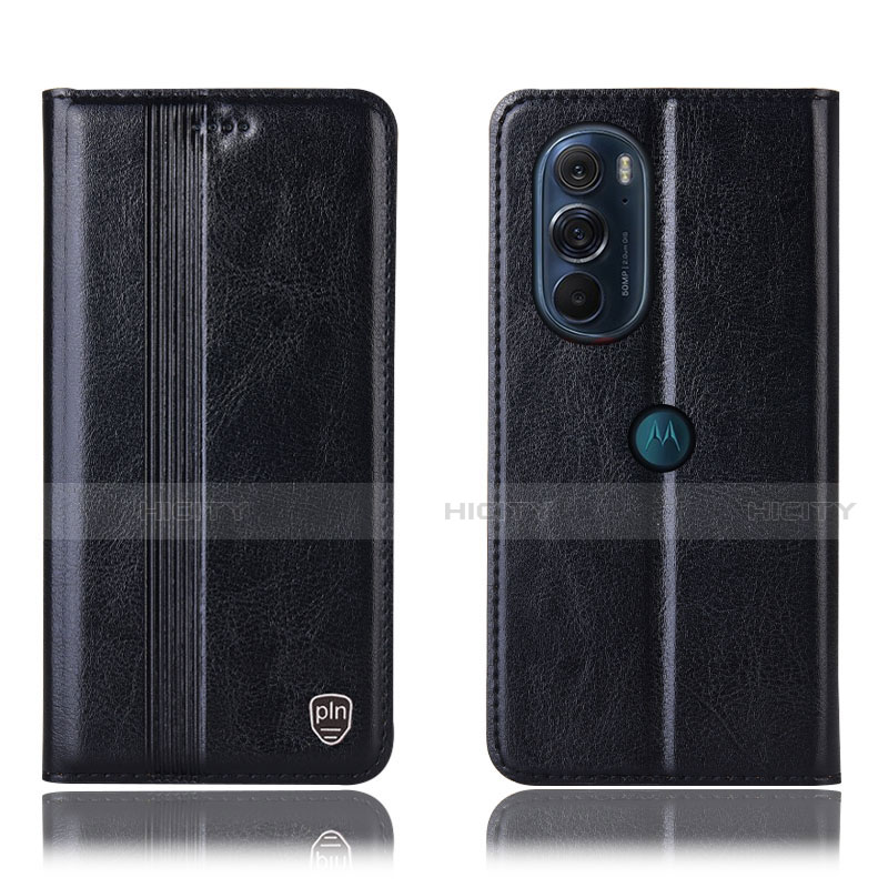 Funda de Cuero Cartera con Soporte Carcasa H06P para Motorola Moto Edge 30 Pro 5G Negro