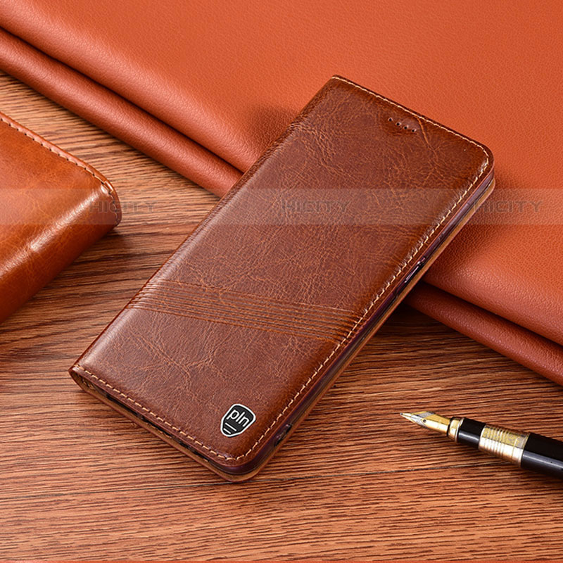 Funda de Cuero Cartera con Soporte Carcasa H06P para Motorola Moto Edge S 5G Marron Claro