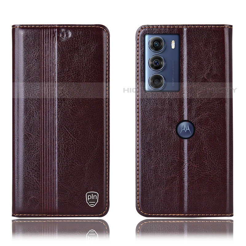 Funda de Cuero Cartera con Soporte Carcasa H06P para Motorola Moto Edge S30 5G Marron