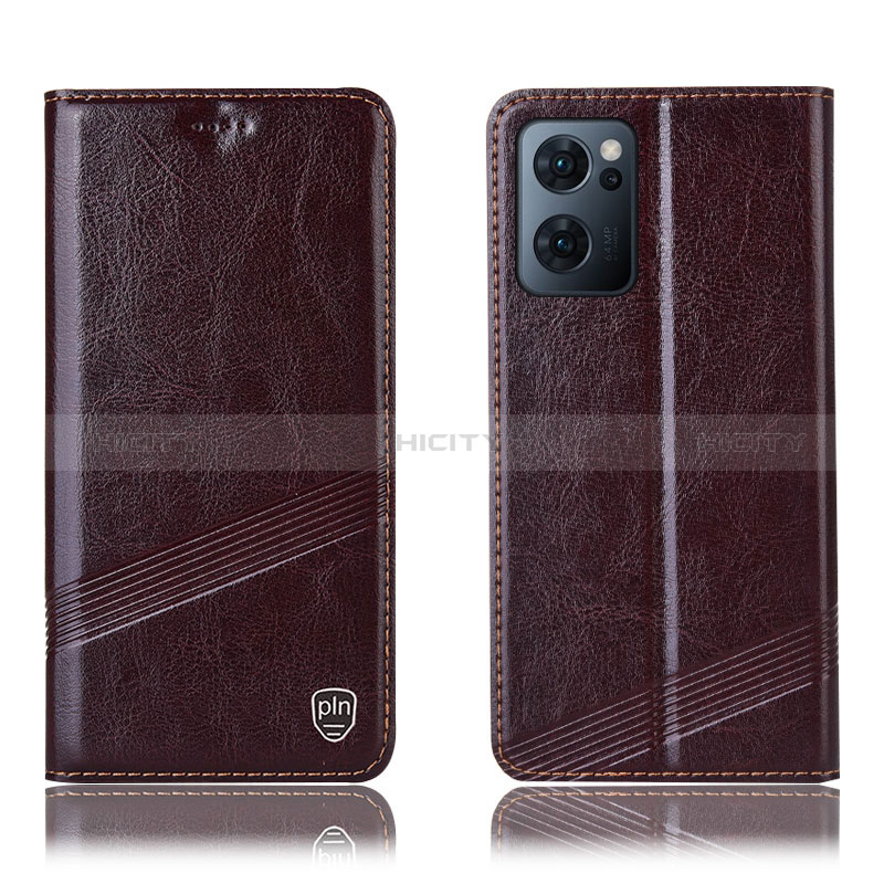 Funda de Cuero Cartera con Soporte Carcasa H06P para OnePlus Nord CE 2 5G Marron