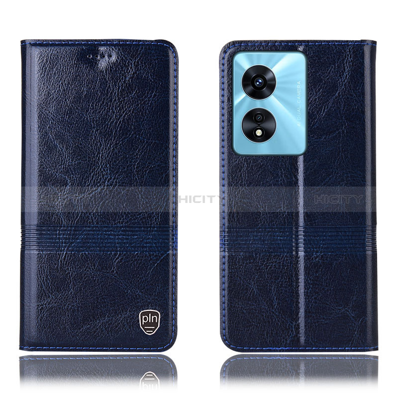 Funda de Cuero Cartera con Soporte Carcasa H06P para Oppo A1 Pro 5G Azul