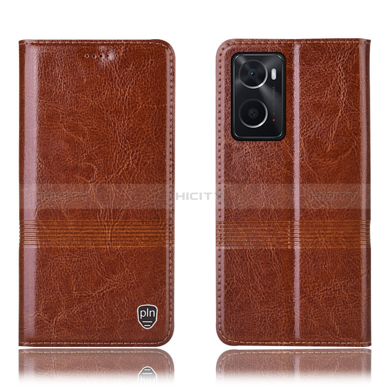 Funda de Cuero Cartera con Soporte Carcasa H06P para Oppo A36 Marron Claro