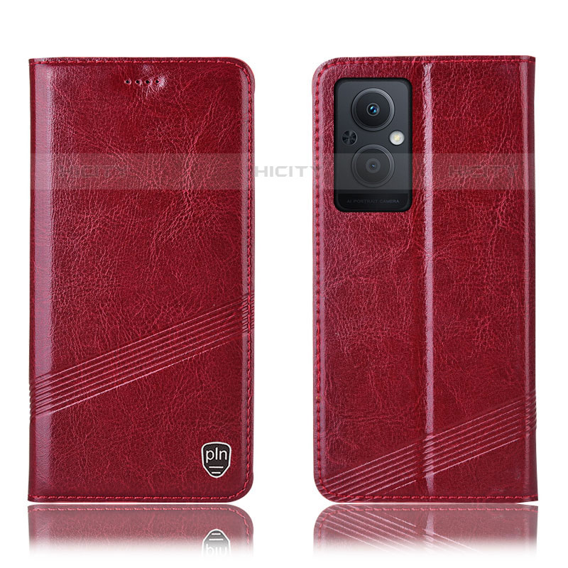 Funda de Cuero Cartera con Soporte Carcasa H06P para Oppo F21s Pro 5G Rojo