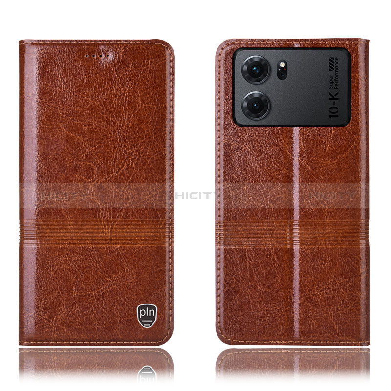 Funda de Cuero Cartera con Soporte Carcasa H06P para Oppo K10 5G Marron Claro