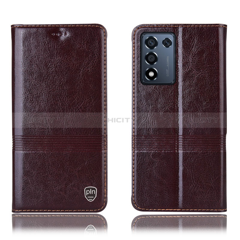 Funda de Cuero Cartera con Soporte Carcasa H06P para Oppo K9S 5G Marron