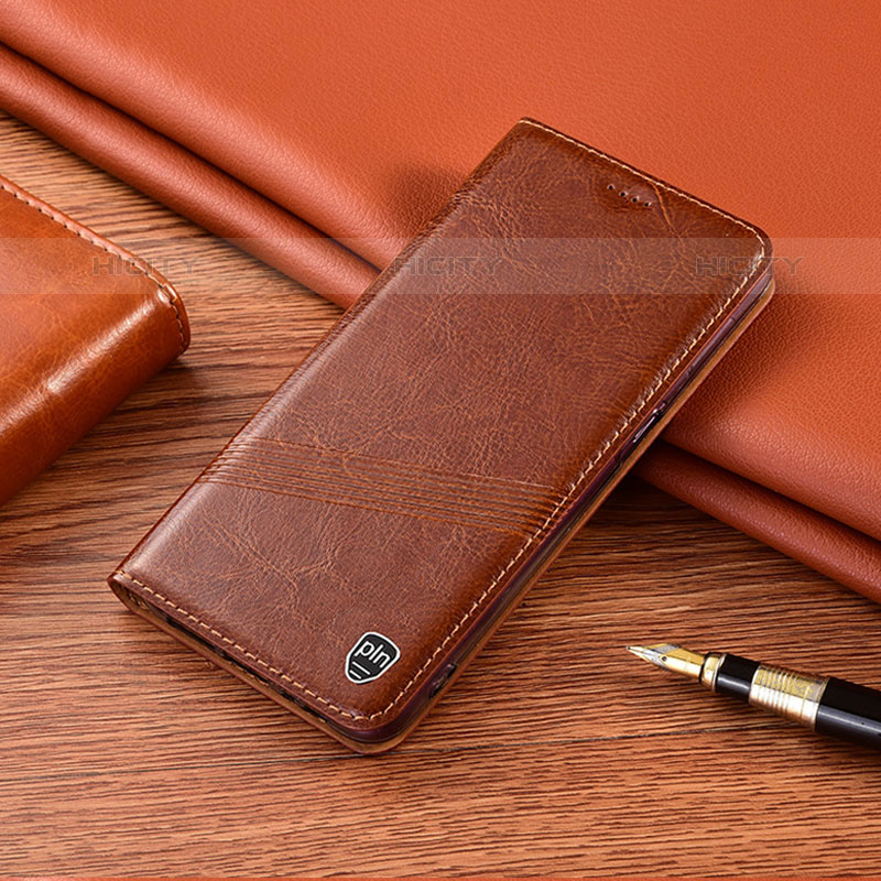 Funda de Cuero Cartera con Soporte Carcasa H06P para Oppo Reno6 Z 5G Marron Claro