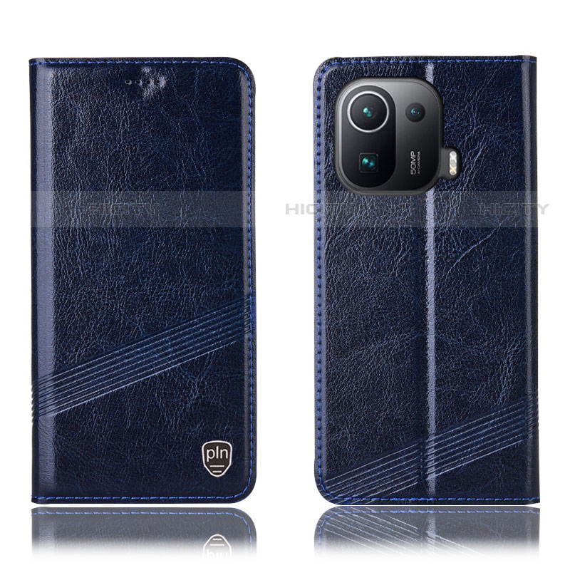 Funda de Cuero Cartera con Soporte Carcasa H06P para Xiaomi Mi 11 Pro 5G Azul