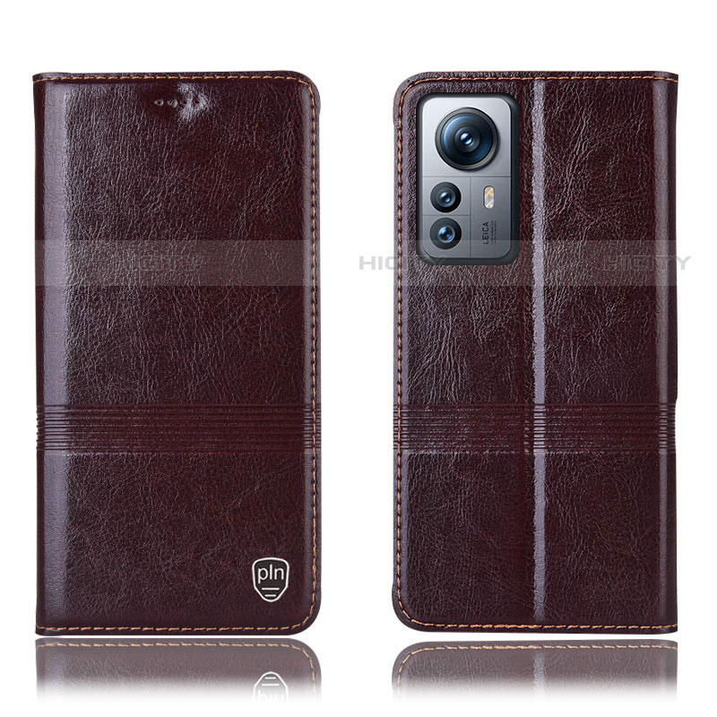 Funda de Cuero Cartera con Soporte Carcasa H06P para Xiaomi Mi 12 Pro 5G Marron