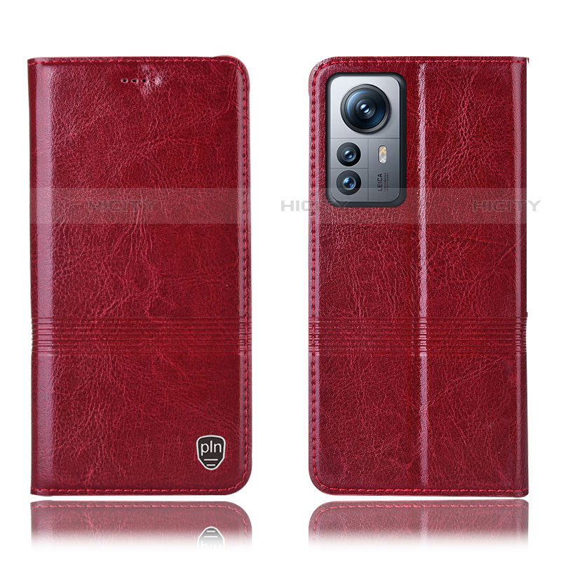 Funda de Cuero Cartera con Soporte Carcasa H06P para Xiaomi Mi 12 Pro 5G Rojo