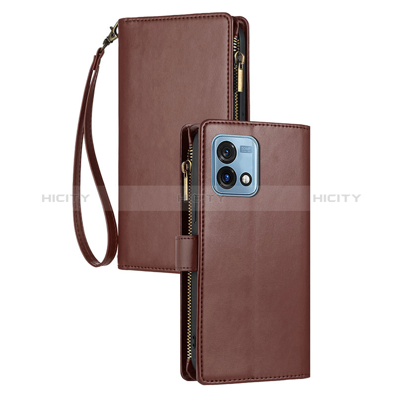 Funda de Cuero Cartera con Soporte Carcasa H06X para Motorola Moto G Stylus (2023) 4G Marron