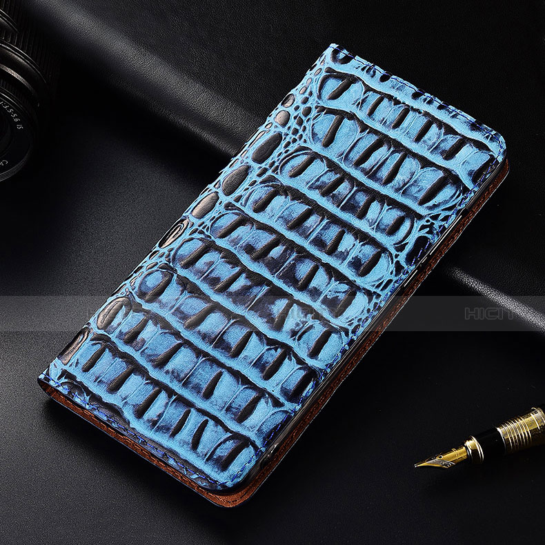 Funda de Cuero Cartera con Soporte Carcasa H07 para Apple iPhone 13 Mini Azul