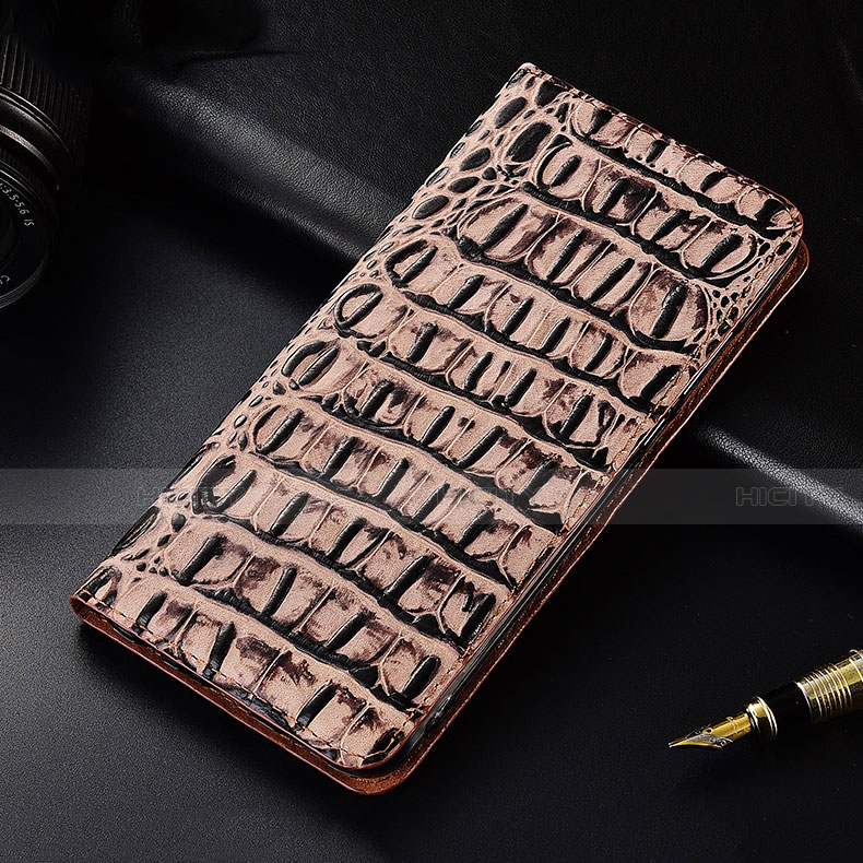 Funda de Cuero Cartera con Soporte Carcasa H07 para Apple iPhone 14 Pro Max Oro Rosa