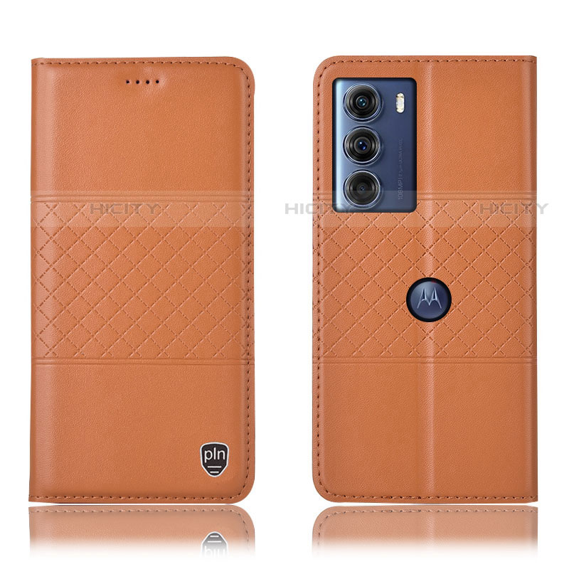 Funda de Cuero Cartera con Soporte Carcasa H07P para Motorola Moto Edge S30 5G Naranja