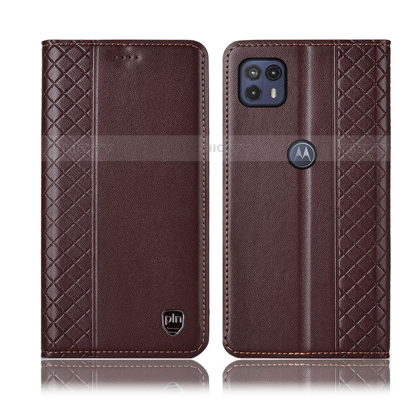 Funda de Cuero Cartera con Soporte Carcasa H07P para Motorola Moto G50 5G Marron