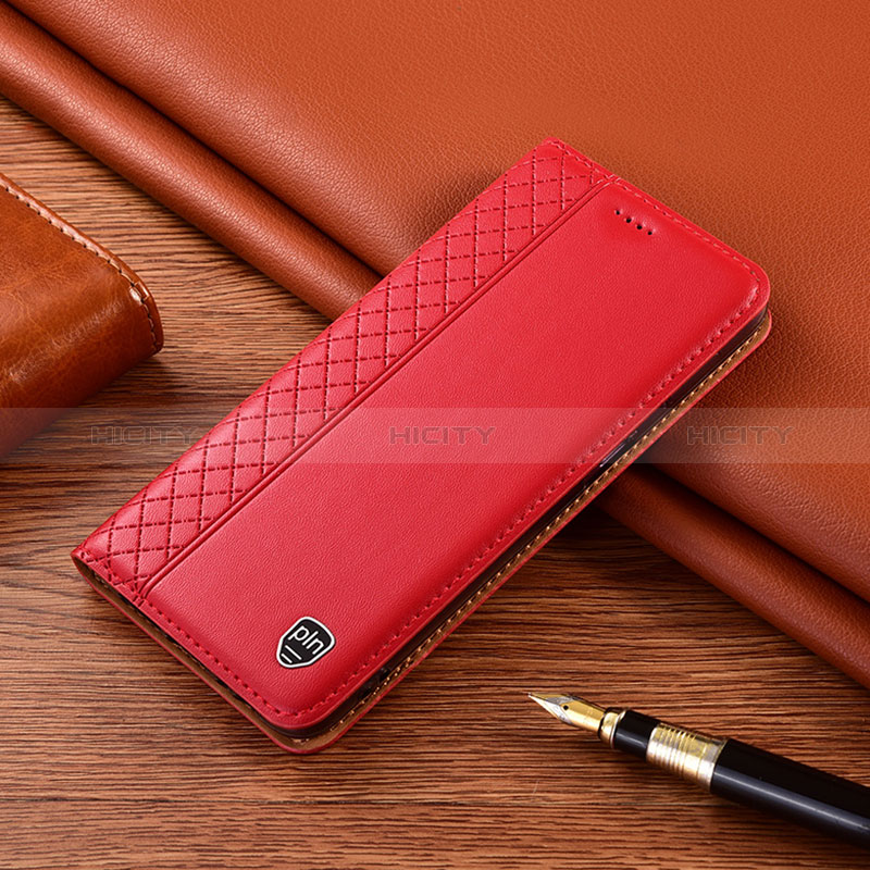 Funda de Cuero Cartera con Soporte Carcasa H07P para Nokia XR21 Rojo