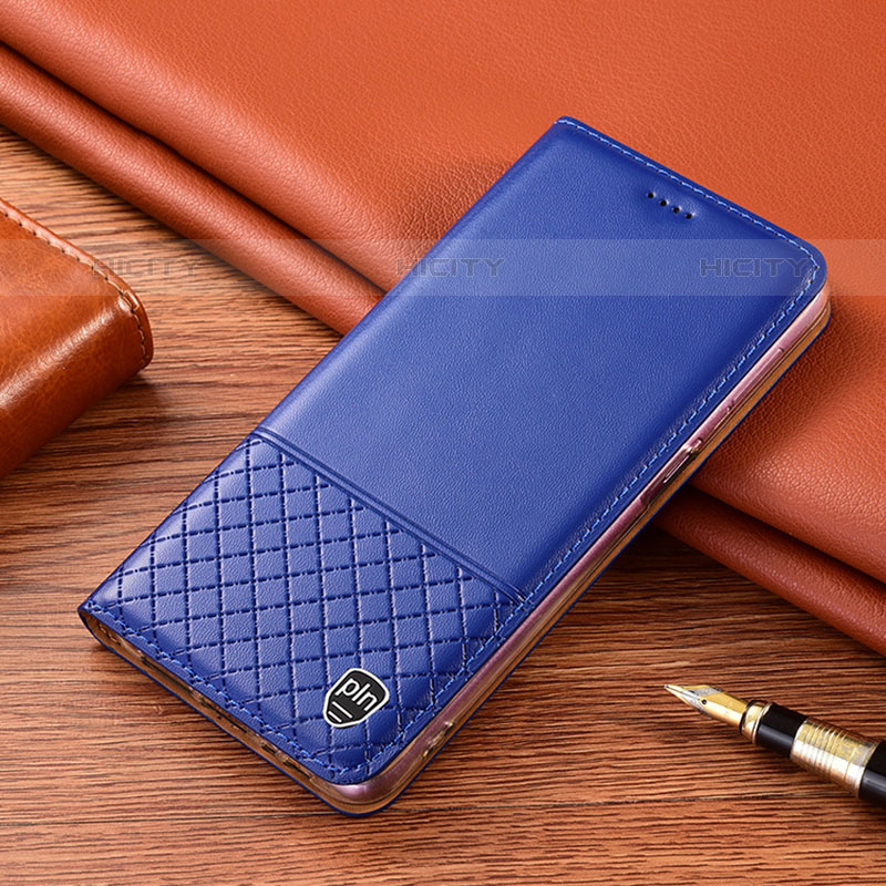 Funda de Cuero Cartera con Soporte Carcasa H07P para Oppo A53s Azul