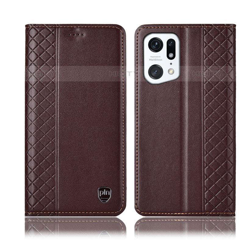 Funda de Cuero Cartera con Soporte Carcasa H07P para Oppo Find X5 Pro 5G