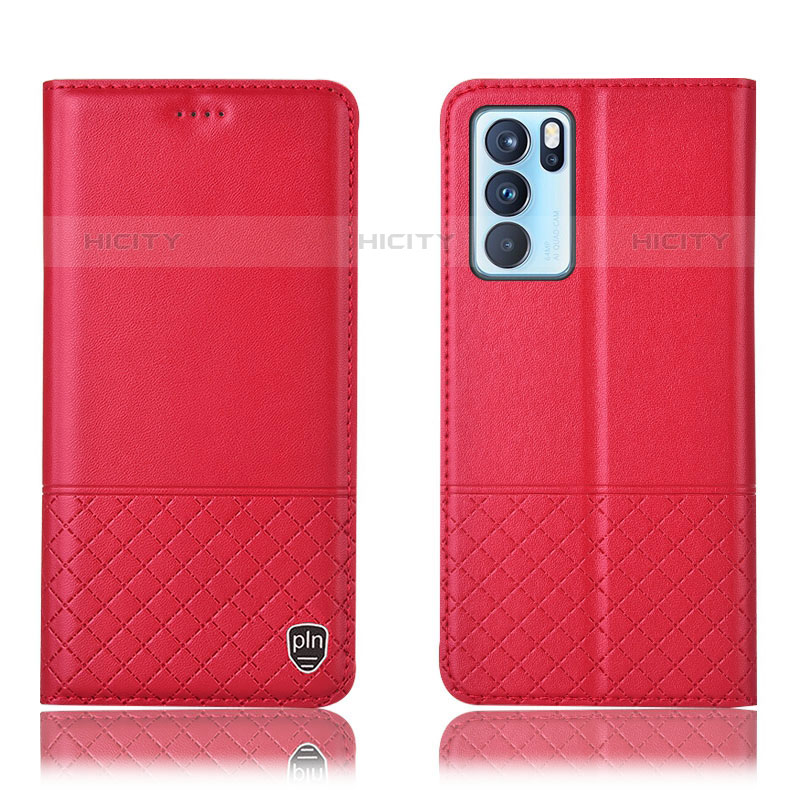 Funda de Cuero Cartera con Soporte Carcasa H07P para Oppo Reno6 Pro 5G India