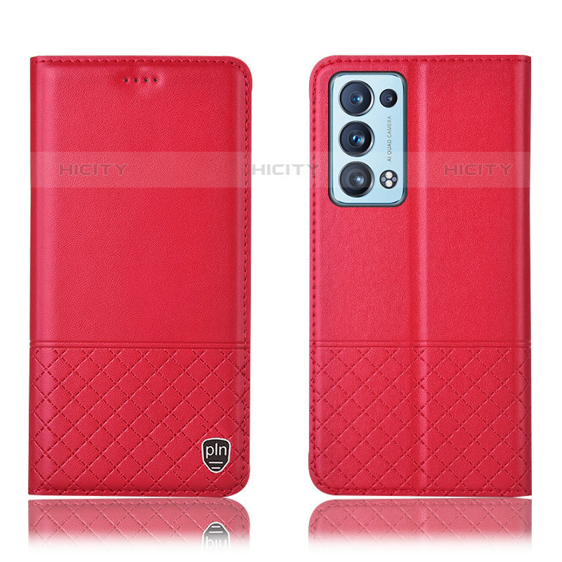 Funda de Cuero Cartera con Soporte Carcasa H07P para Oppo Reno6 Pro+ Plus 5G