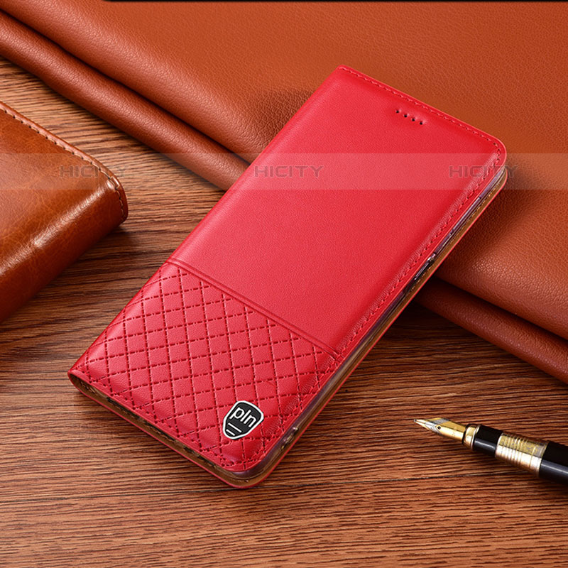 Funda de Cuero Cartera con Soporte Carcasa H07P para Oppo Reno6 Z 5G Rojo