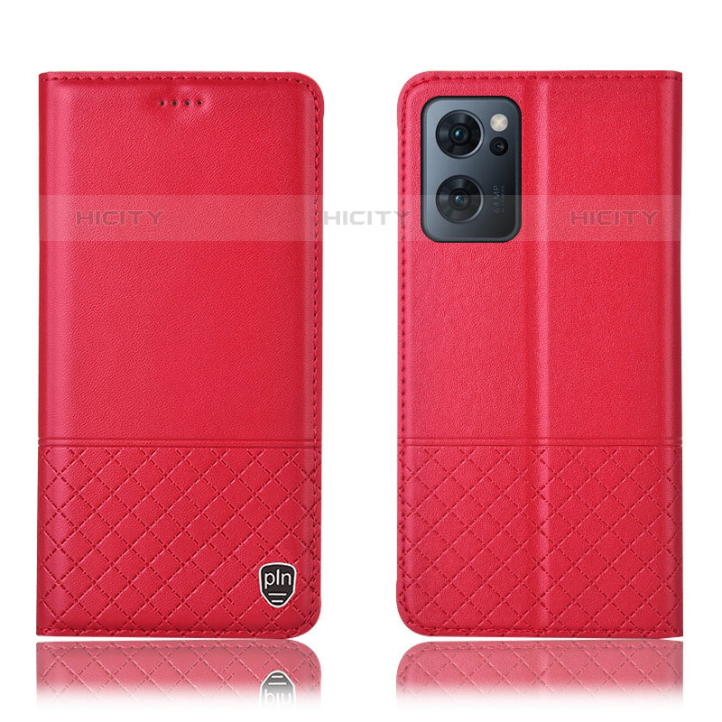 Funda de Cuero Cartera con Soporte Carcasa H07P para Oppo Reno7 5G