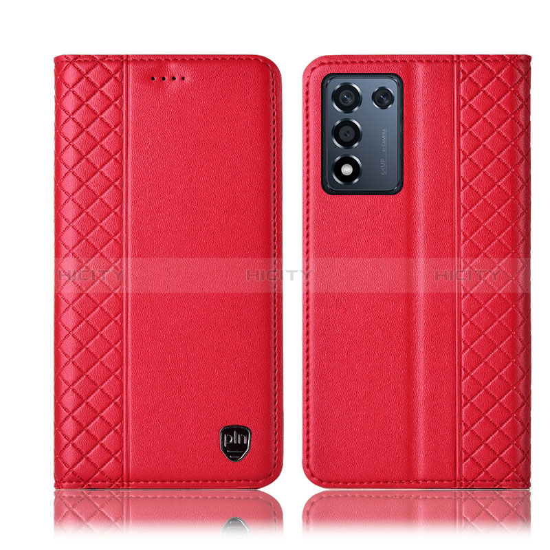 Funda de Cuero Cartera con Soporte Carcasa H07P para Realme 9 SE 5G Rojo