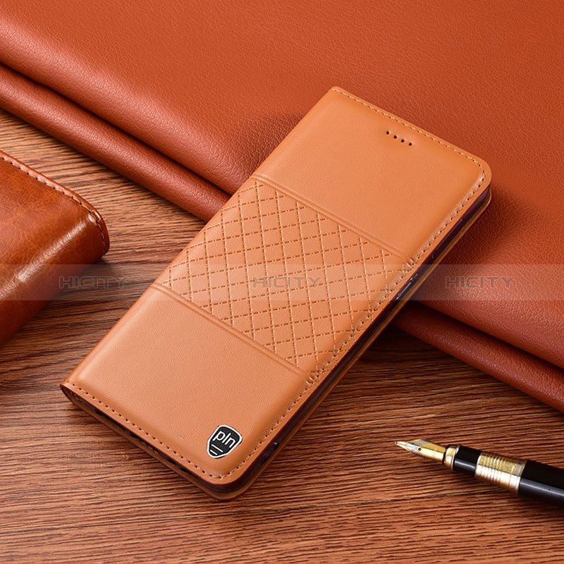 Funda de Cuero Cartera con Soporte Carcasa H07P para Samsung Galaxy A30 Naranja