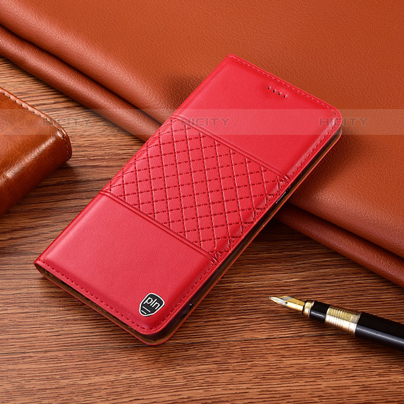 Funda de Cuero Cartera con Soporte Carcasa H07P para Samsung Galaxy M22 4G Rojo