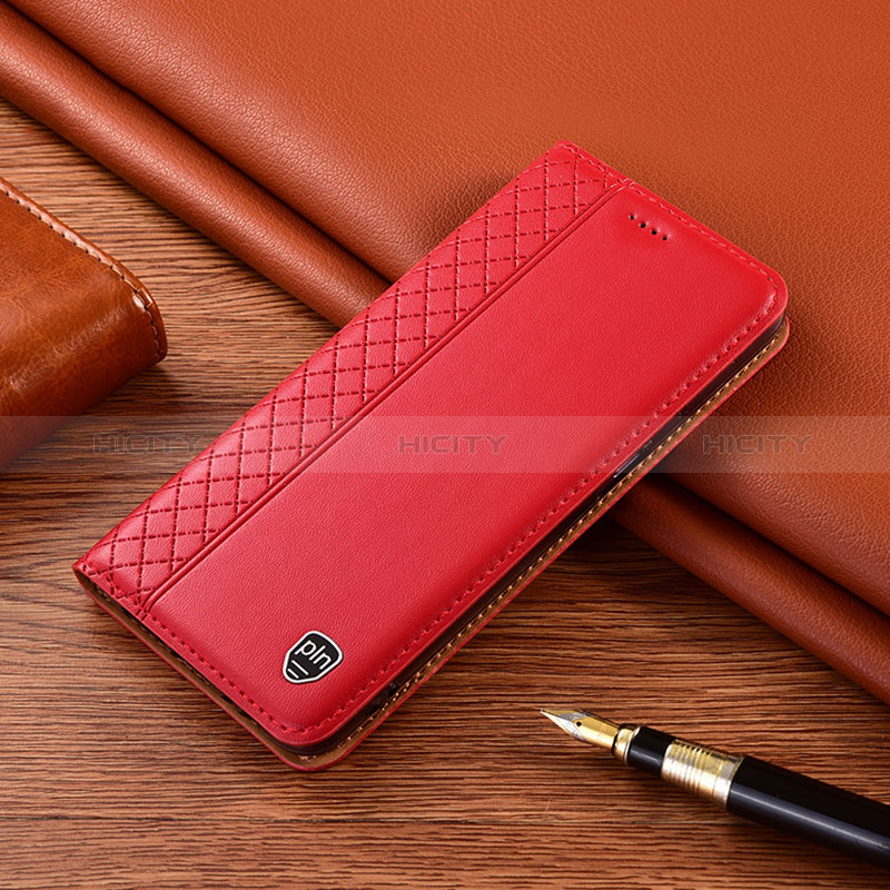 Funda de Cuero Cartera con Soporte Carcasa H07P para Samsung Galaxy M31 Rojo