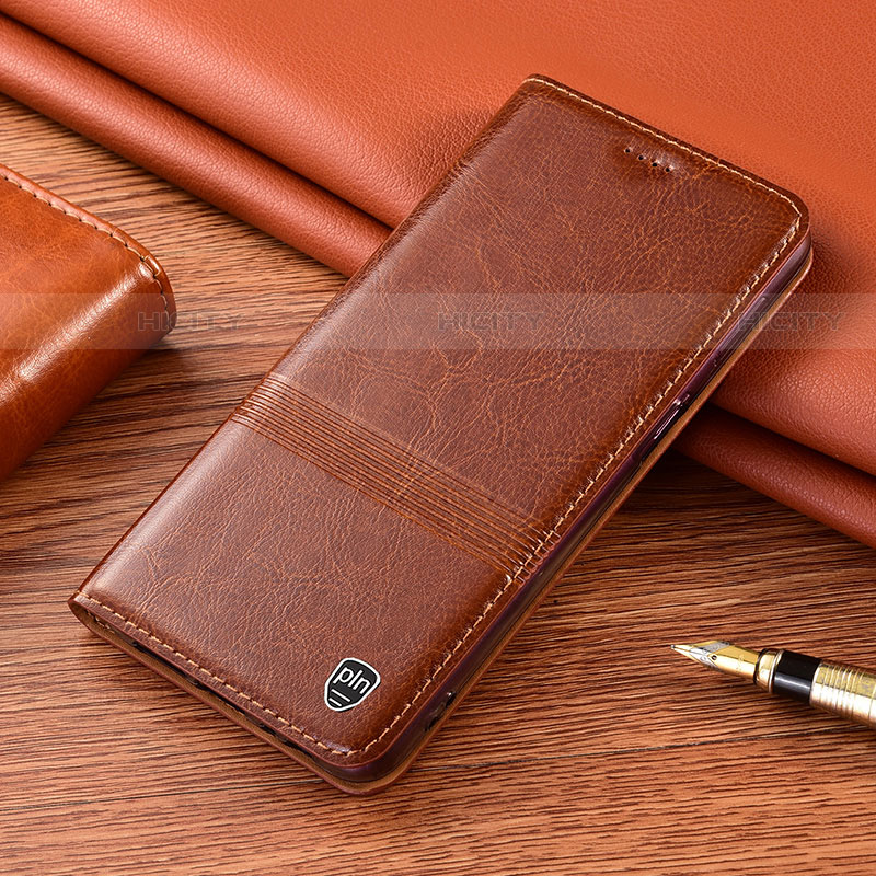 Funda de Cuero Cartera con Soporte Carcasa H07P para Samsung Galaxy S21 FE 5G Marron Claro