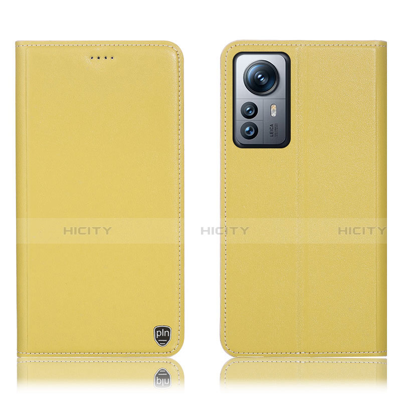 Funda de Cuero Cartera con Soporte Carcasa H07P para Xiaomi Mi 12 5G Amarillo