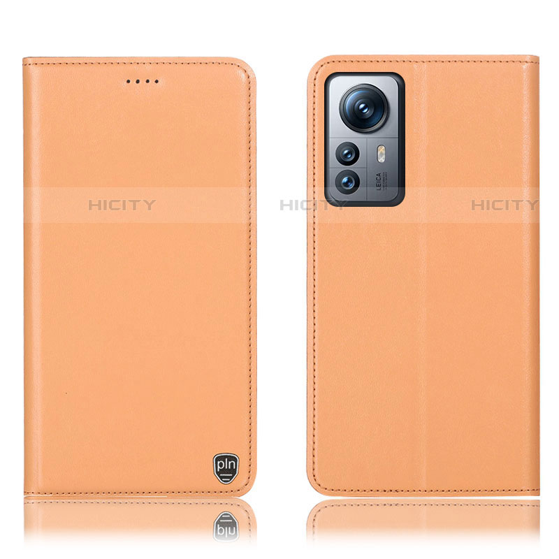 Funda de Cuero Cartera con Soporte Carcasa H07P para Xiaomi Mi 12 Pro 5G Naranja