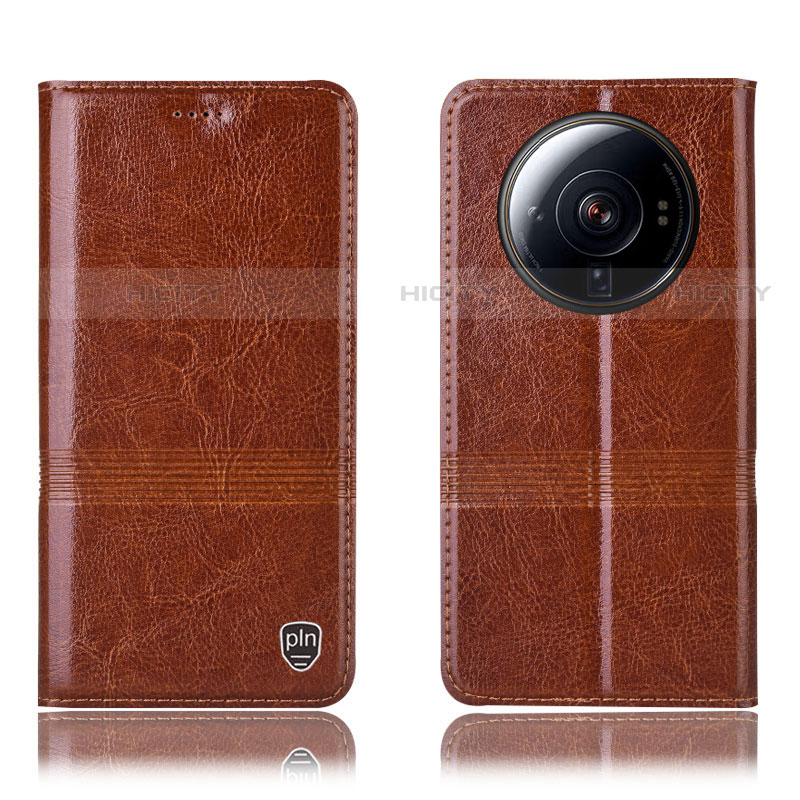 Funda de Cuero Cartera con Soporte Carcasa H07P para Xiaomi Mi 12S Ultra 5G Marron Claro