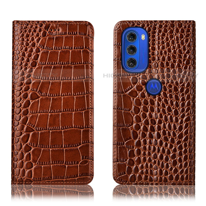 Funda de Cuero Cartera con Soporte Carcasa H08P para Motorola Moto G51 5G