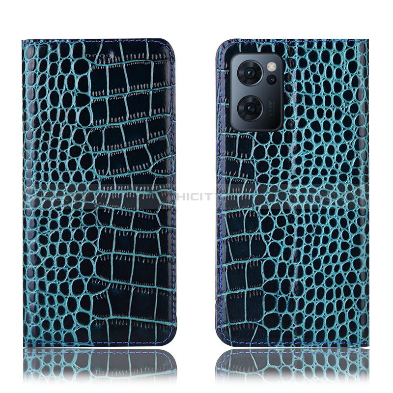 Funda de Cuero Cartera con Soporte Carcasa H08P para OnePlus Nord CE 2 5G Azul