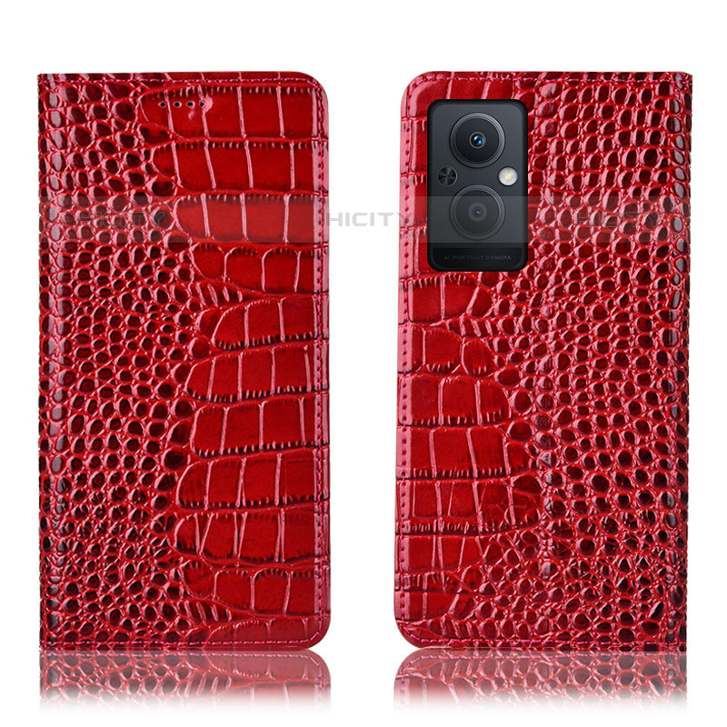 Funda de Cuero Cartera con Soporte Carcasa H08P para OnePlus Nord N20 5G Rojo