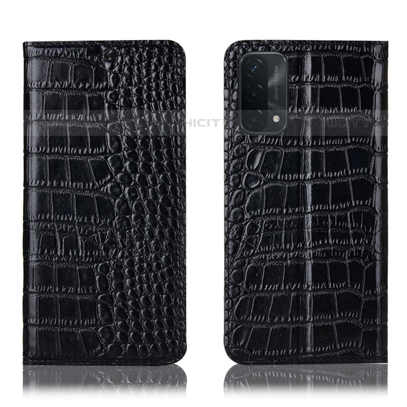 Funda de Cuero Cartera con Soporte Carcasa H08P para OnePlus Nord N200 5G Negro