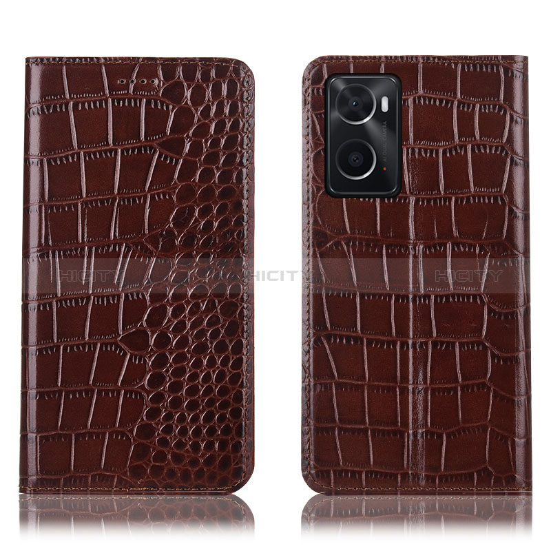 Funda de Cuero Cartera con Soporte Carcasa H08P para Oppo A36 Marron