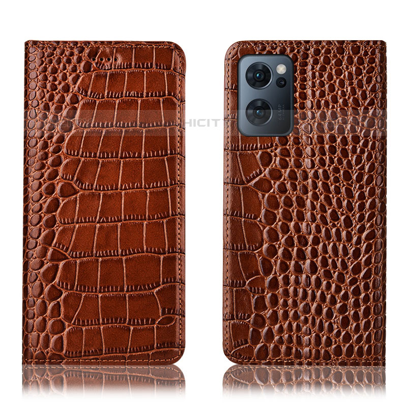 Funda de Cuero Cartera con Soporte Carcasa H08P para Oppo Reno7 5G